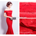 China Suzhou fabricante más vendidos manga larga rojo largo sirena vestidos de noche